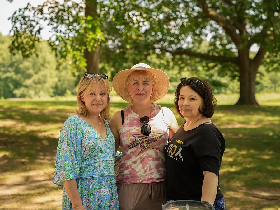 Women of New Hope Slavic Church together at a church gathering